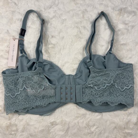 Victoria’s Secret Dream Angels Unlined Lace Bra 36DD Shimmery Mint Green NWT - Picture 2 of 8